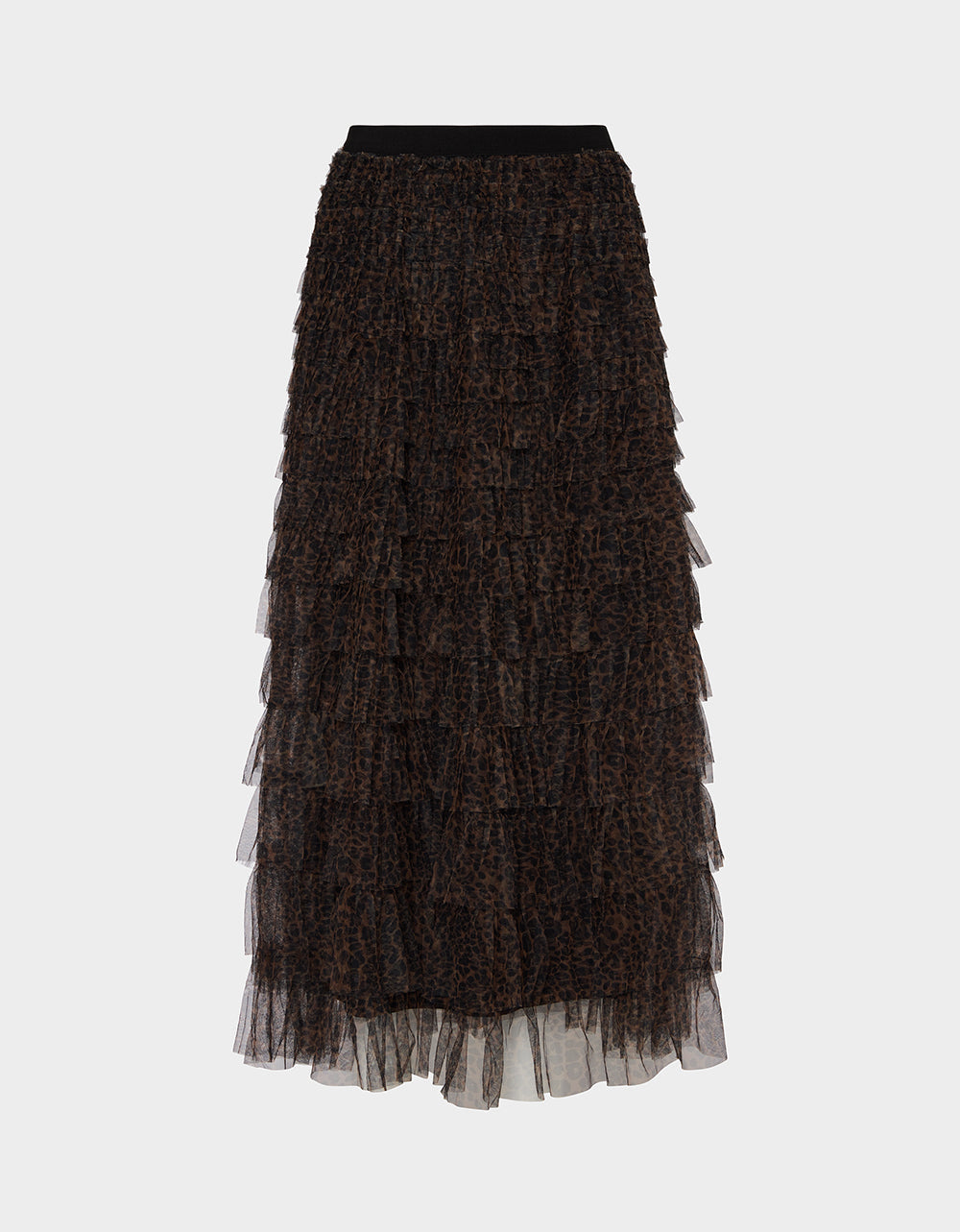 RUFFLED MAXI SKIRT LEOAPRD Women's Tiered Tulle Leopard Maxi Skirt | Betsey Johnson Trending