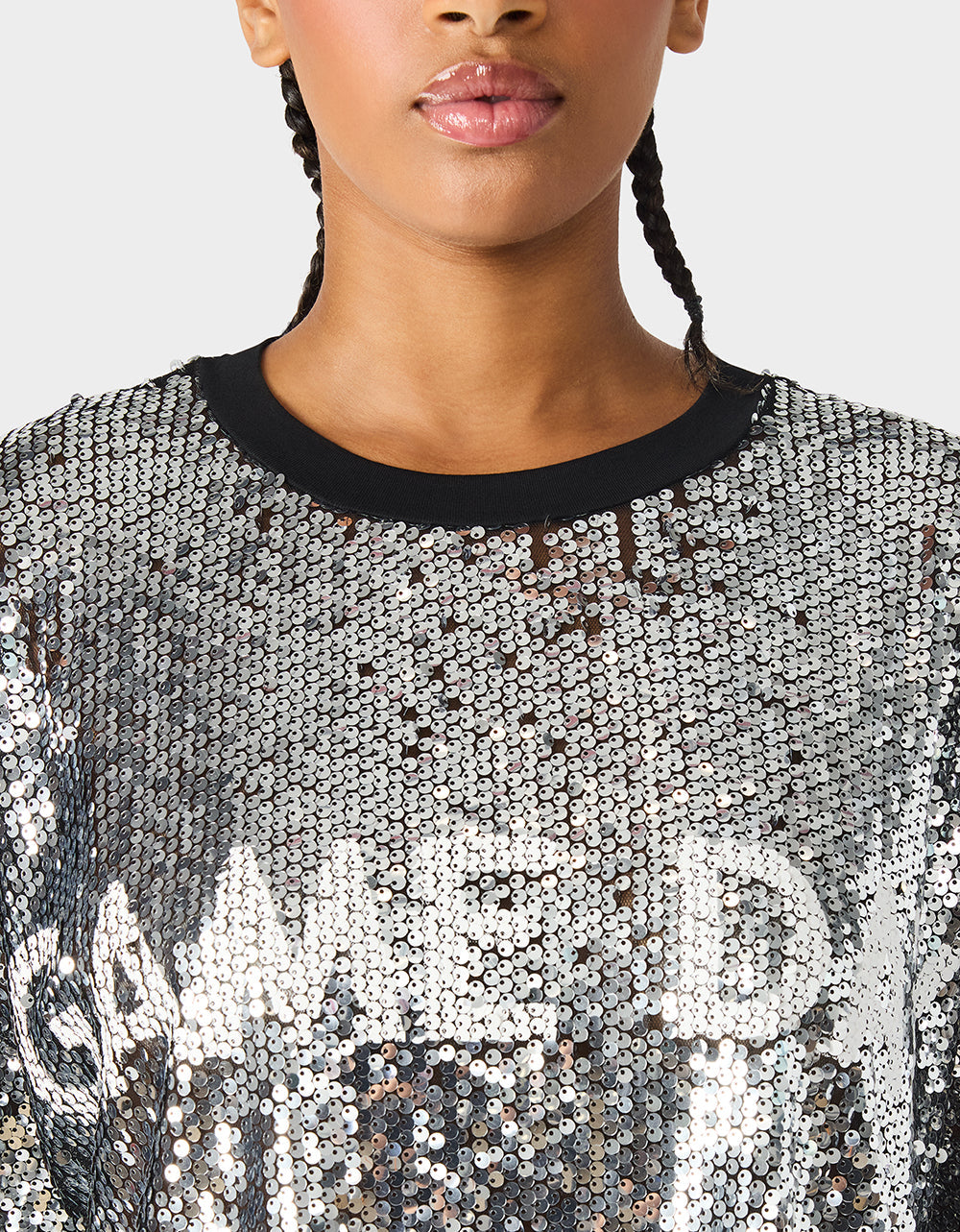 GAME DAY JERSEY SEQUIN DRESS SILVER Women's Sequin Short-Sleeved Dress | Betsey Johnson Best Price