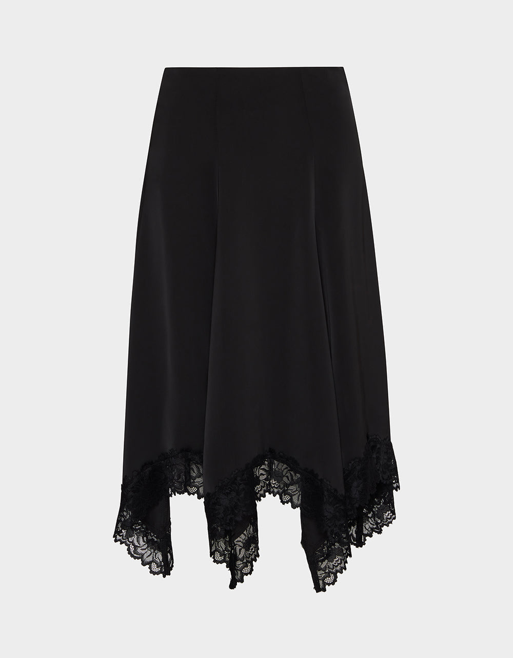 LACE SLIP MIDI SKIRT BLACK Women's Black Lace Midi Skirt | Betsey Johnson Smart Buy