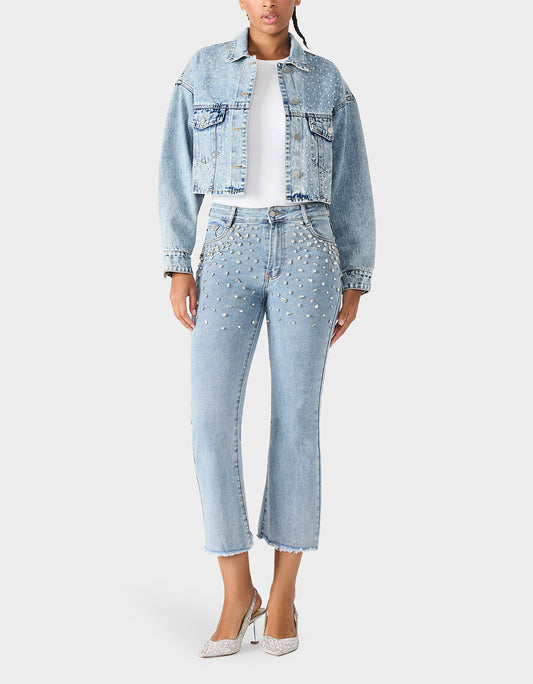 JEWELED JEANS Women's Rhinestone Embellished Denim Jeans | Betsey Johnson Exclusive