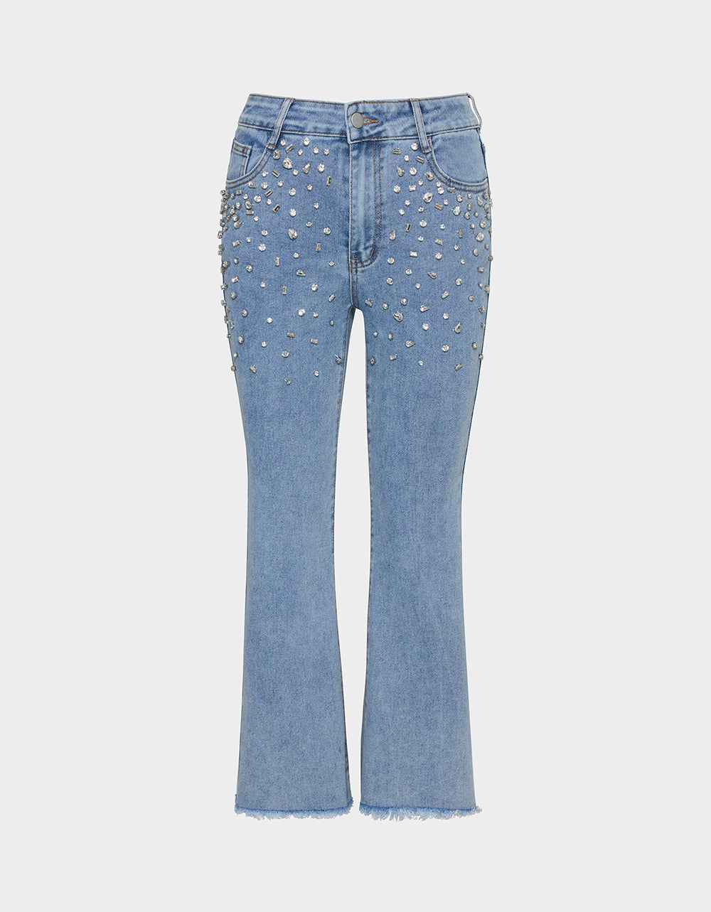 JEWELED JEANS Women's Rhinestone Embellished Denim Jeans | Betsey Johnson Exclusive