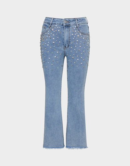 JEWELED JEANS Women's Rhinestone Embellished Denim Jeans | Betsey Johnson Exclusive
