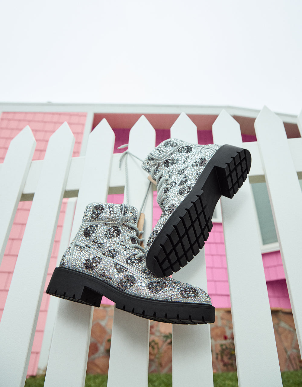 HUDSN Rhinestone Skull Print Booties | Betsey Johnson Great Value