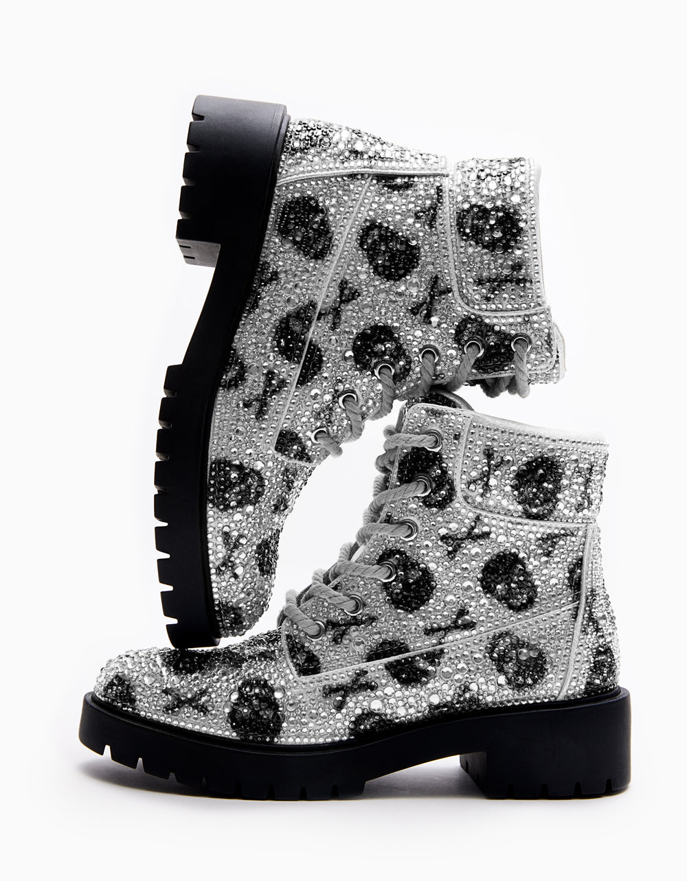 HUDSN Rhinestone Skull Print Booties | Betsey Johnson Great Value