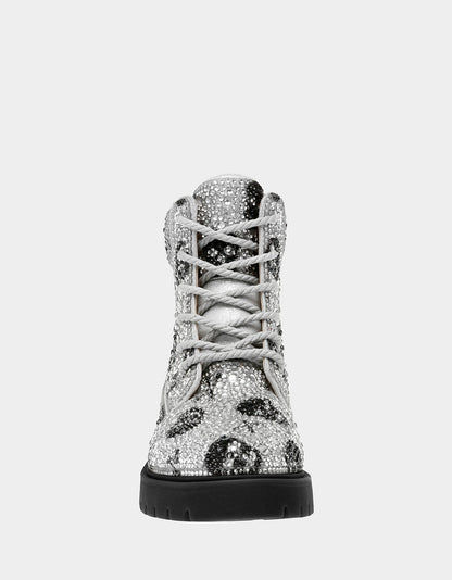 HUDSN Rhinestone Skull Print Booties | Betsey Johnson Great Value