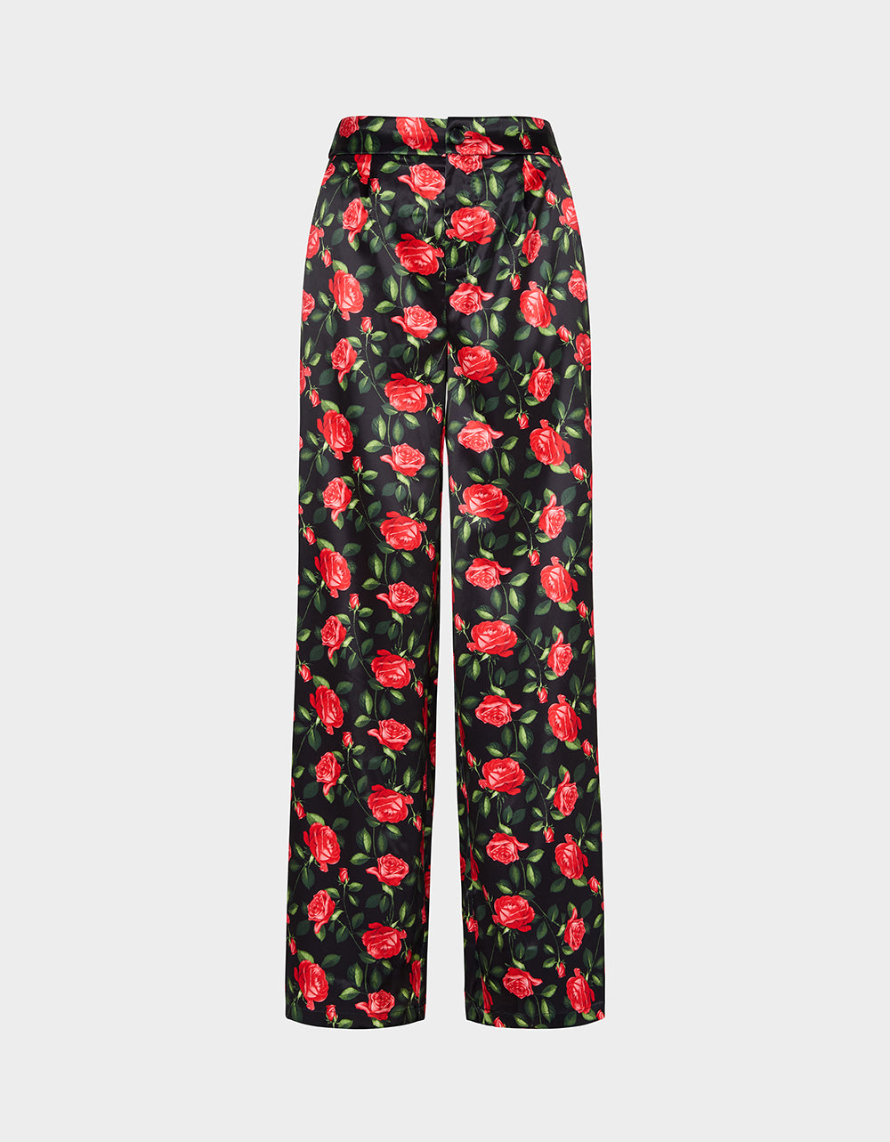 POWER BLOOM PANT BLACK Women's Black Red Floral Pant | Betsey Johnson Featured
