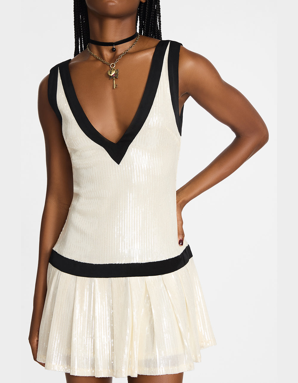 MATCH POINT DRESS WHITE Women's Mini Sequin Dress | Betsey Johnson Recommended
