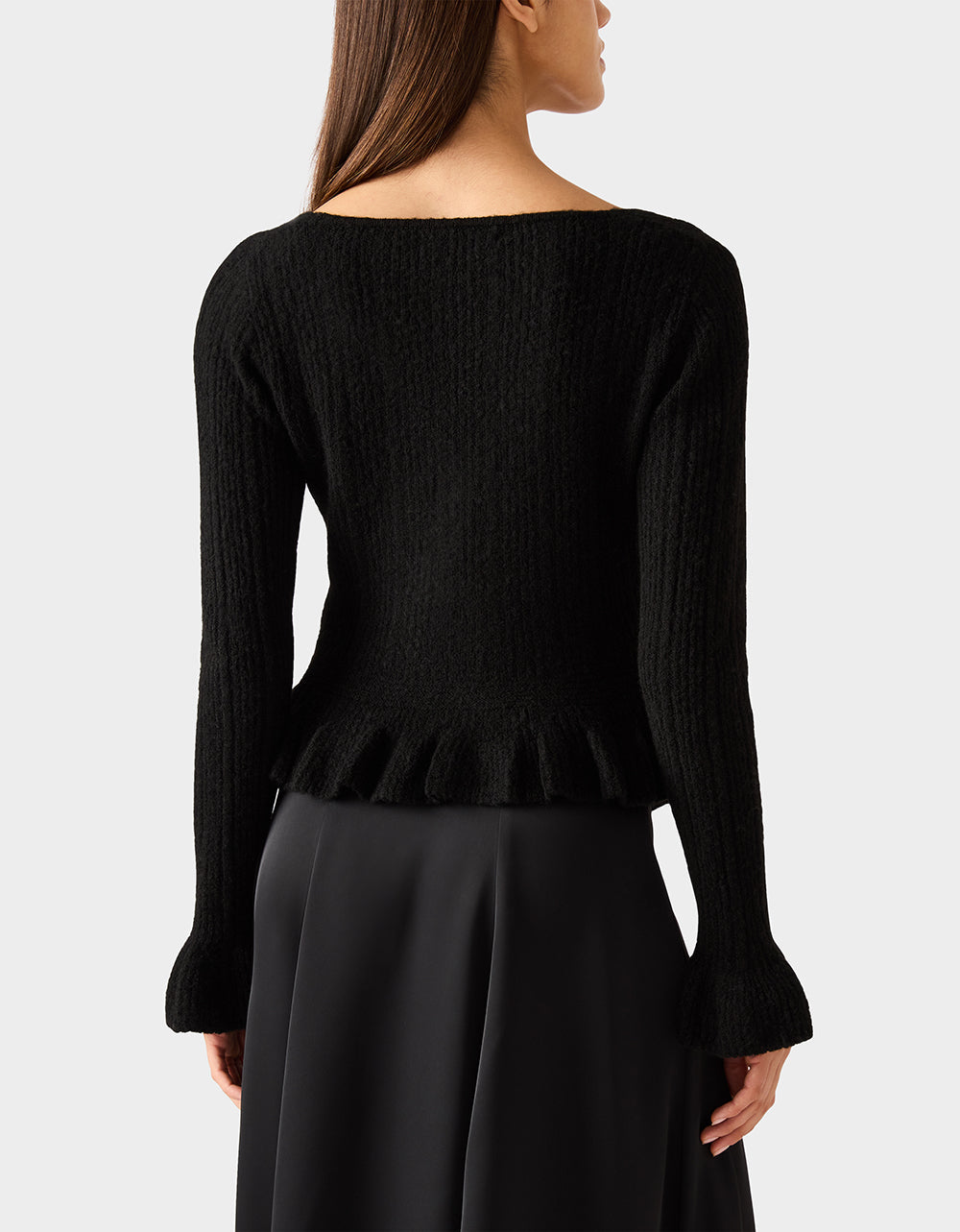 BELLE CARDIGAN BLACK Women's Black V-Neck Button Down Cardigan Sweater | Betsey Johnson Value