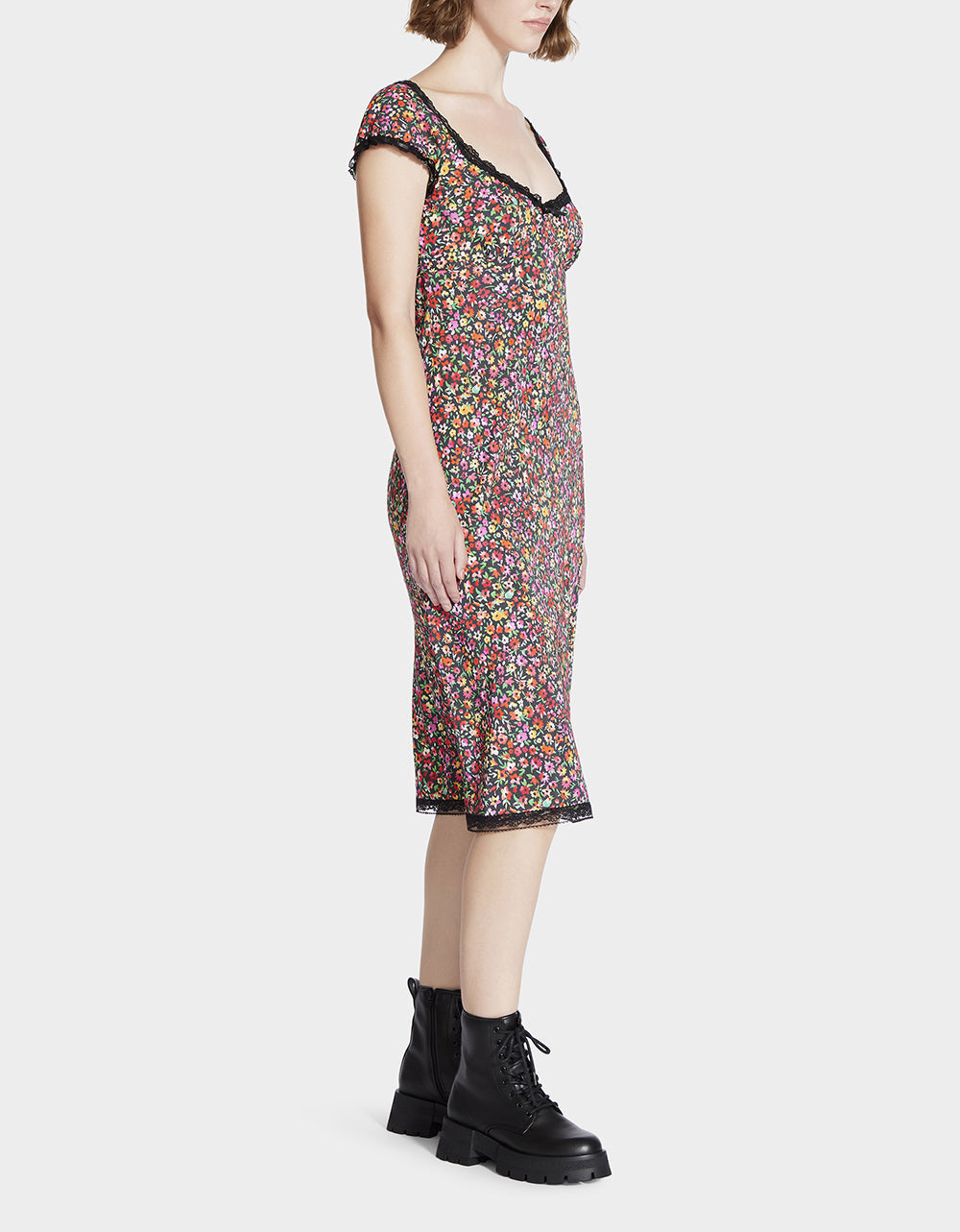 MALIBU MIDI DRESS BLACK DITSY FLORAL | Betsey Johnson Everyday