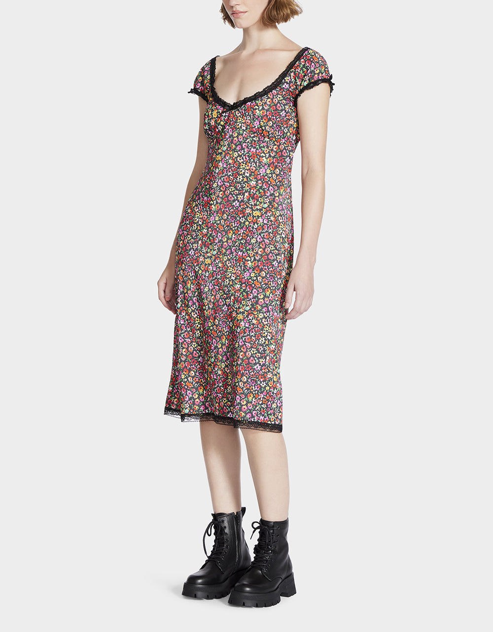 MALIBU MIDI DRESS BLACK DITSY FLORAL | Betsey Johnson Everyday