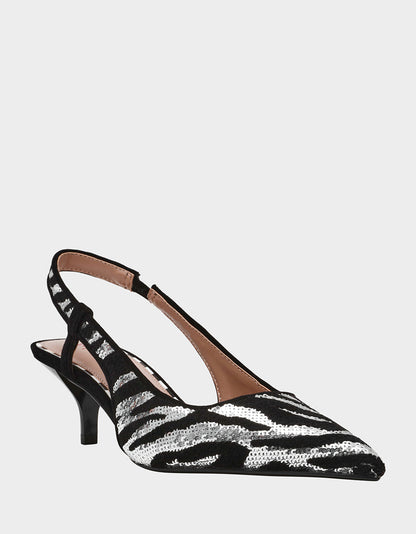WILLAH BLACK Slingback Kitten Heel | Betsey Johnson Classic