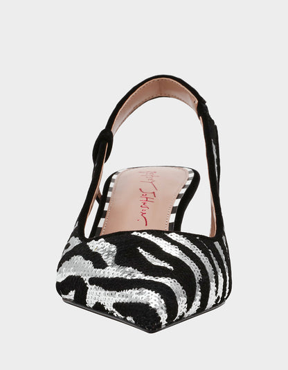WILLAH BLACK Slingback Kitten Heel | Betsey Johnson Classic