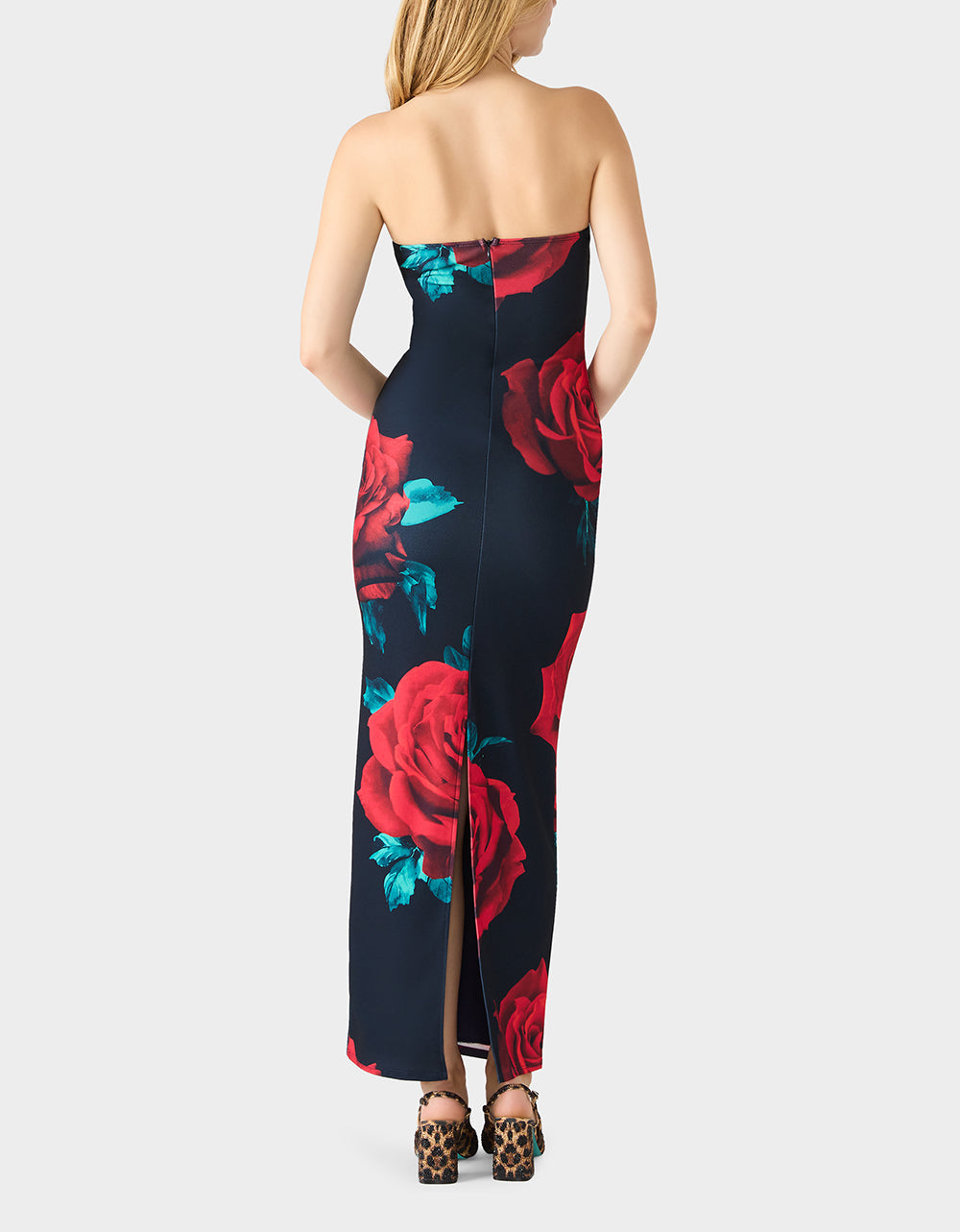 ROSE REVERIE DRESS RED Women's Floral print Maxi Strapless Dress | Betsey Johnson Popular