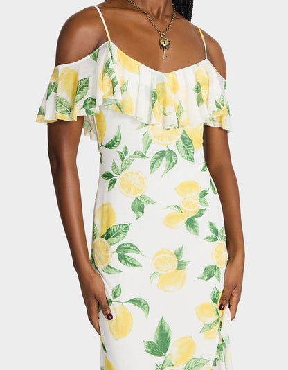 LIMONCELLO NIGHTS DRESS LEMON Print Flowy Maxi Women's Dress | Betsey Johnson Latest