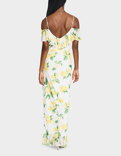 LIMONCELLO NIGHTS DRESS LEMON Print Flowy Maxi Women's Dress | Betsey Johnson Latest
