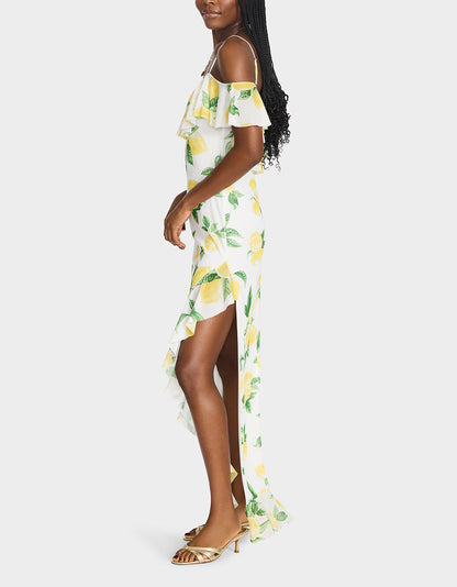 LIMONCELLO NIGHTS DRESS LEMON Print Flowy Maxi Women's Dress | Betsey Johnson Latest