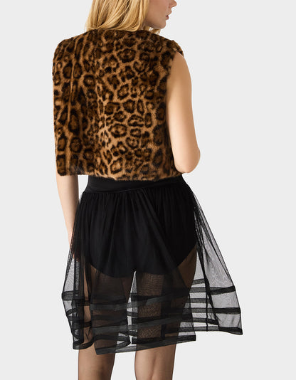 FAUX VEST LEOPARD | Betsey Johnson New