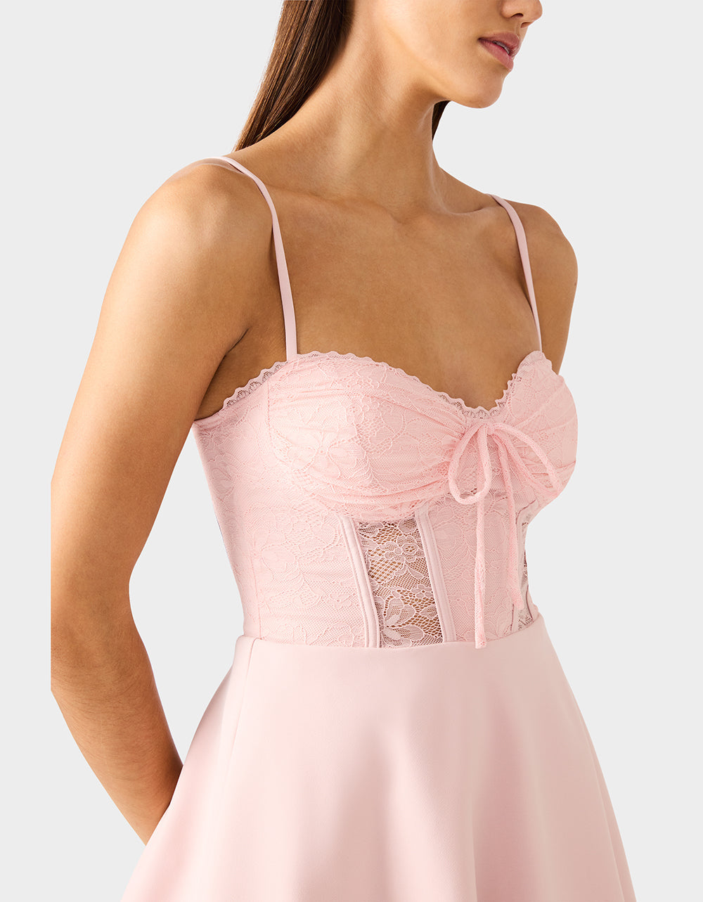 BALLET ROSE DRESS LIGHT PINK Women's Pink Corset A-line Mini Dress | Betsey Johnson Everyday
