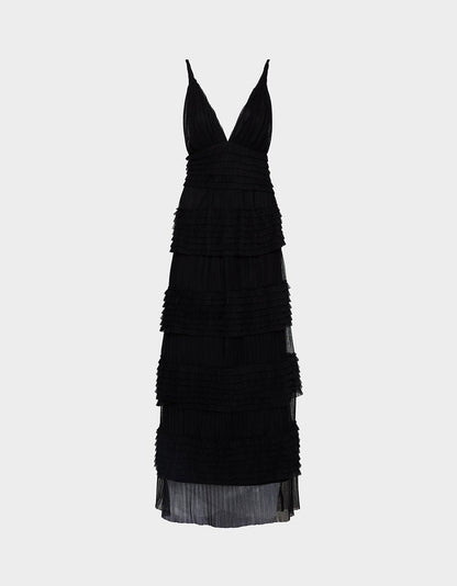 TIERED TULLE GOWN BLACK Women's Maxi Tulle Dress | Betsey Johnson Deals