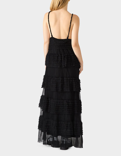TIERED TULLE GOWN BLACK Women's Maxi Tulle Dress | Betsey Johnson Deals