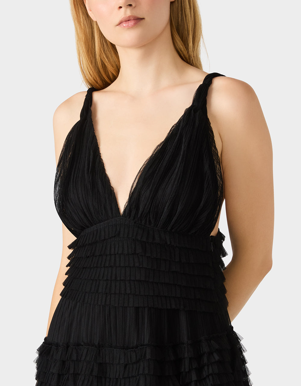 TIERED TULLE GOWN BLACK Women's Maxi Tulle Dress | Betsey Johnson Deals