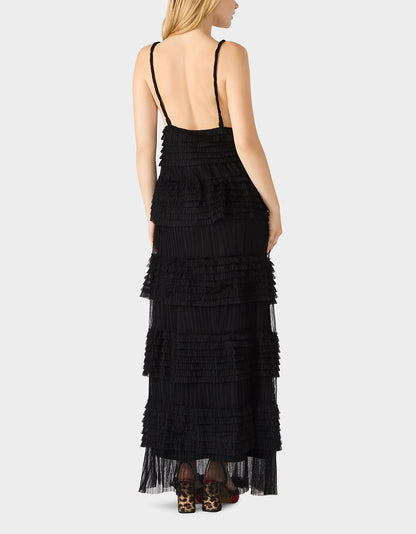 TIERED TULLE GOWN BLACK Women's Maxi Tulle Dress | Betsey Johnson Deals