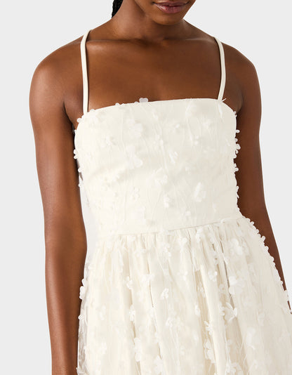 PLEATHER FLORAL MINI OFF WHITE Women's Ivory Floral Mini Dress | Betsey Johnson Value
