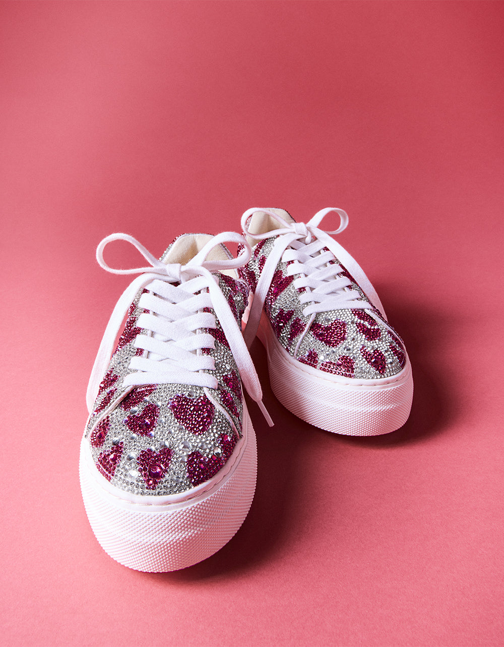 SIDNY FUCHSIA HEARTS Rhinestone Sneaker | Betsey Johnson Best Price