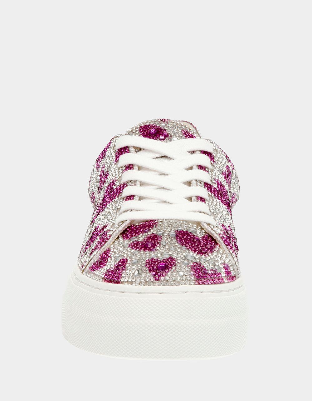 SIDNY FUCHSIA HEARTS Rhinestone Sneaker | Betsey Johnson Best Price