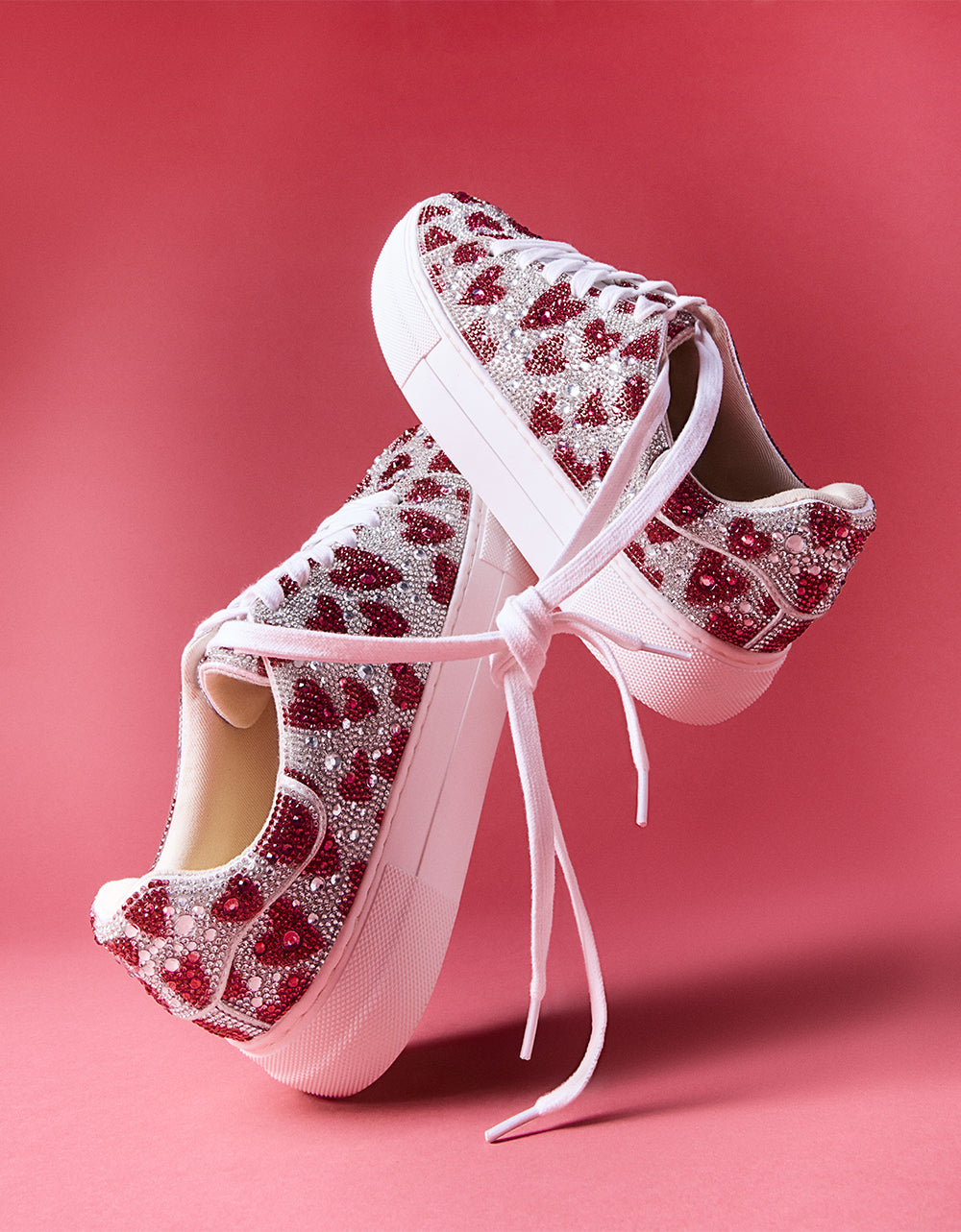 SIDNY FUCHSIA HEARTS Rhinestone Sneaker | Betsey Johnson Best Price