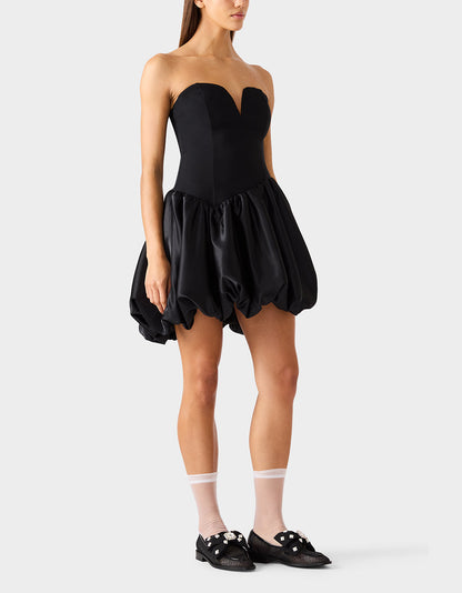 BUBBLE SOIREE DRESS BLACK Women's Black Bubble Hem Strapless Mini Dress | Betsey Johnson Popular