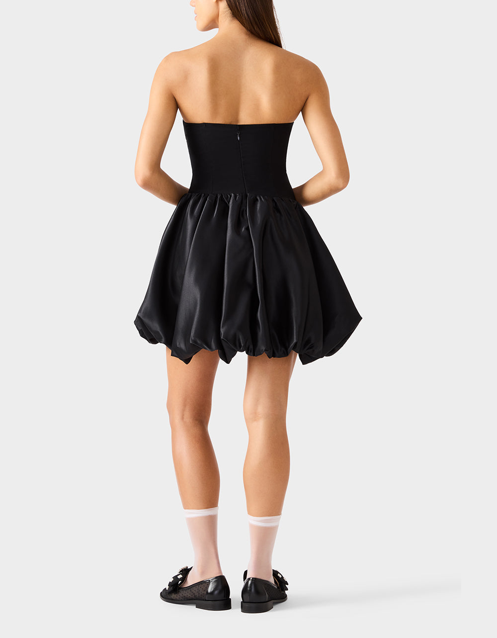 BUBBLE SOIREE DRESS BLACK Women's Black Bubble Hem Strapless Mini Dress | Betsey Johnson Popular