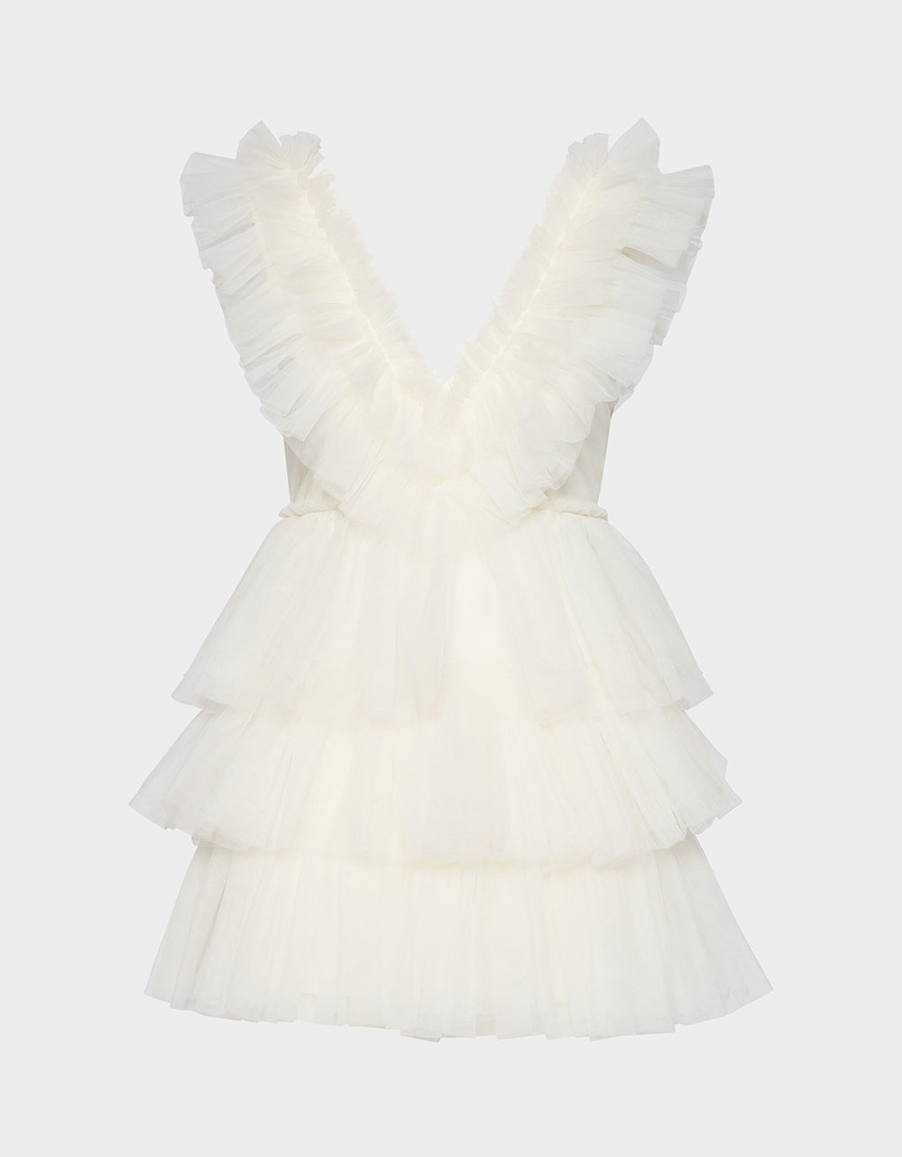 BETSEYS TIERED TULLE DRESS CREAM Mini Formal Women's Dress | Betsey Johnson Quality