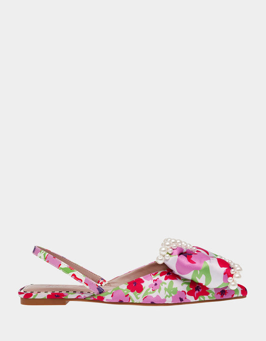 CAMILO WHITE MULTI Floral Slingback Flats | Betsey Johnson Best Price