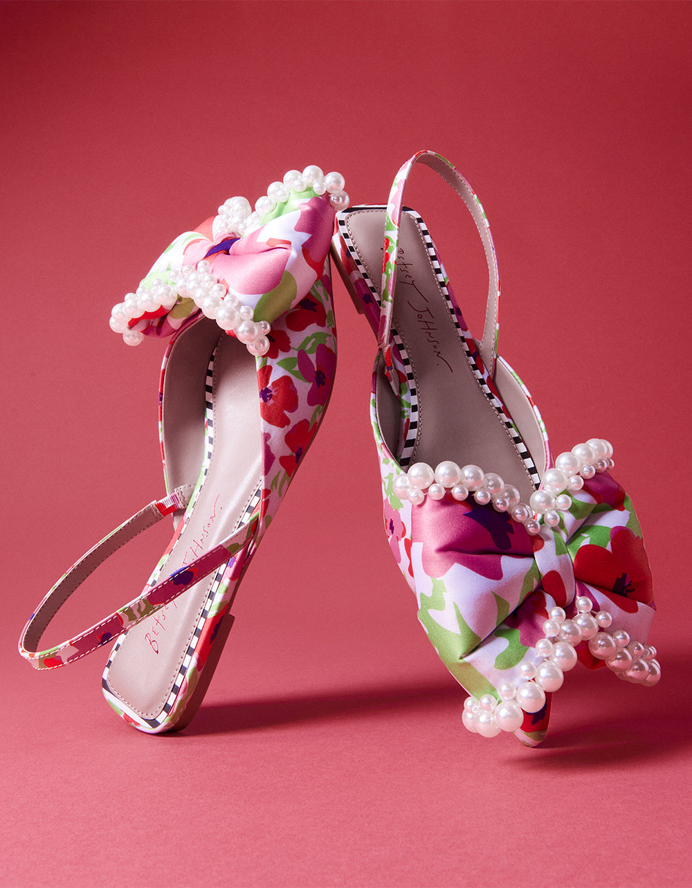 CAMILO WHITE MULTI Floral Slingback Flats | Betsey Johnson Best Price
