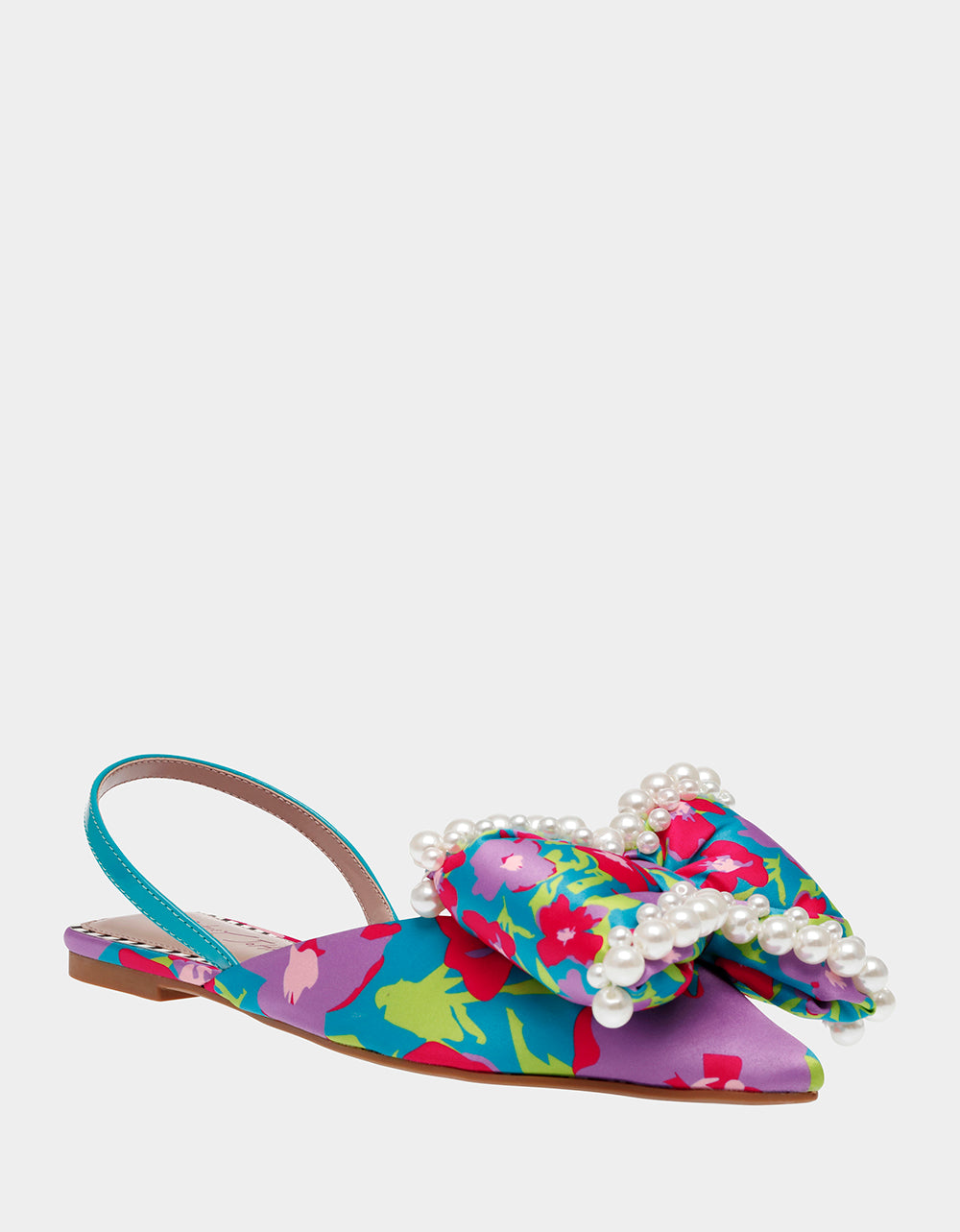 CAMILO TEAL MULTI Floral Slingback Flats | Betsey Johnson Discount