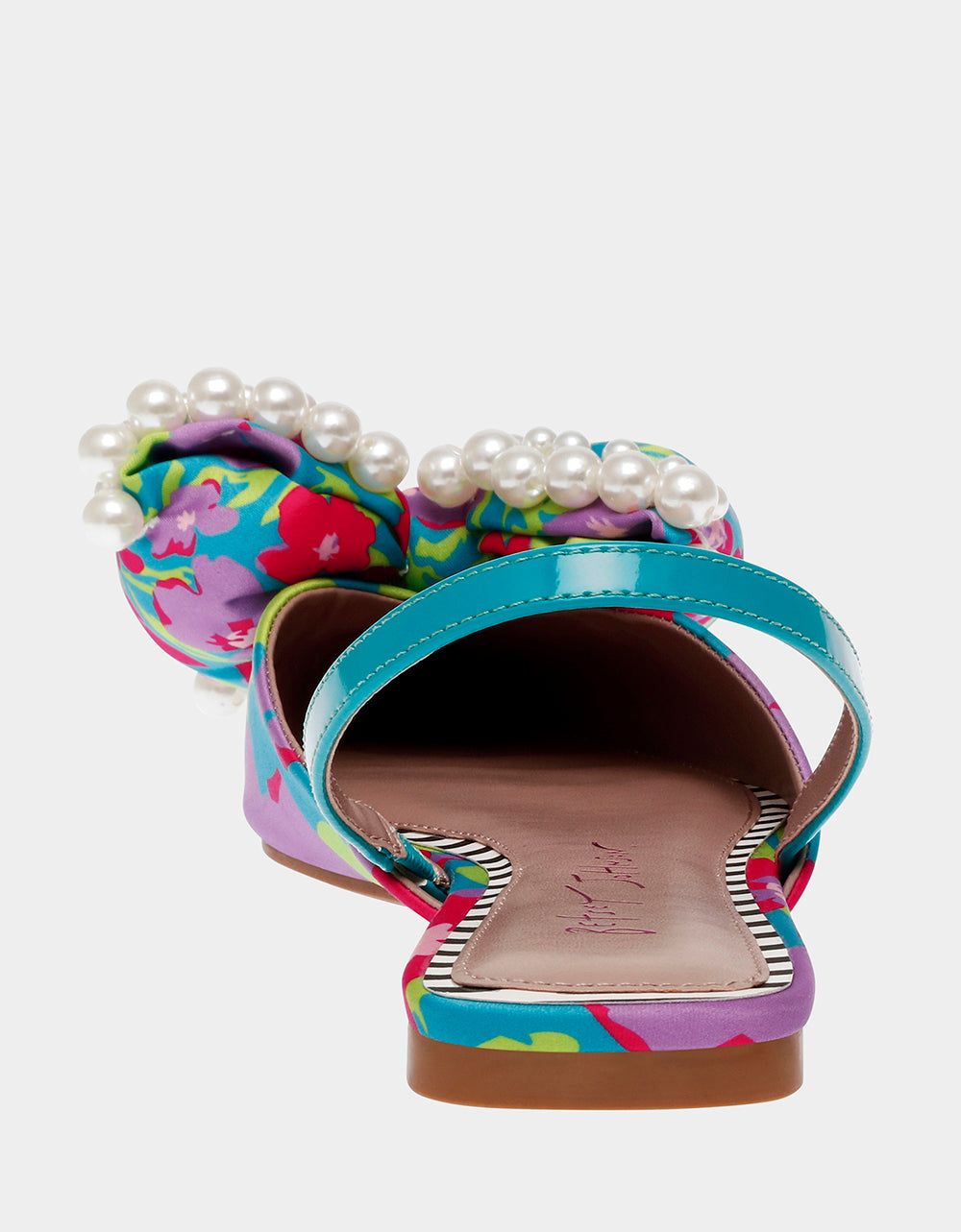 CAMILO TEAL MULTI Floral Slingback Flats | Betsey Johnson Discount