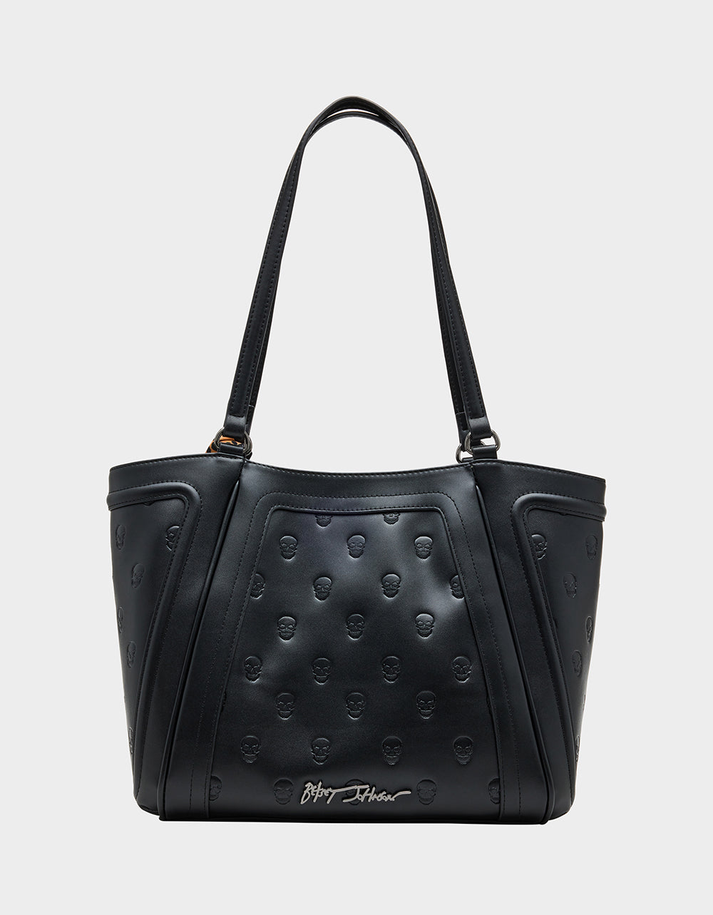 SKULLICIOUS TOTE WITH SCARF BLACK Women's Black Skull Tote Handbag | Betsey Johnson Essential