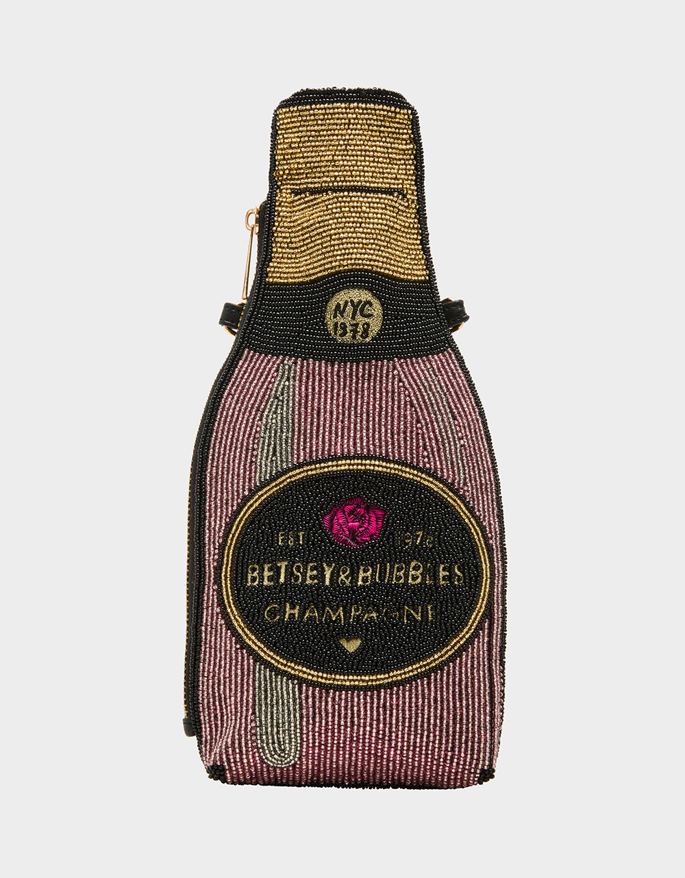 KITSCH BUBBLES SHOULDER BAG PINK Women's Valentine's Day Champagne Bubble Beaded Shoulder Handbag | Betsey Johnson New