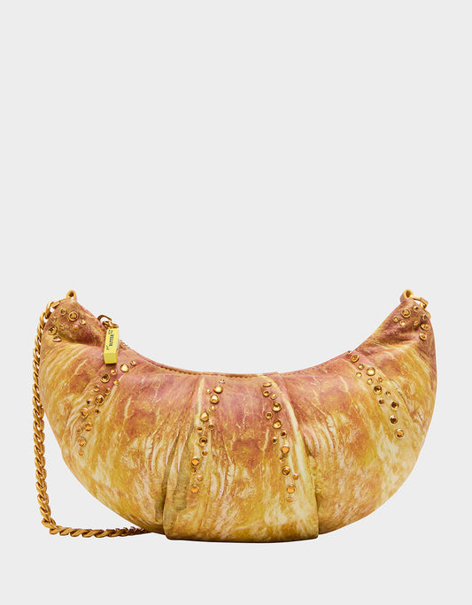 KITSCH RISE + SHINE SHOULDER BAG TAN Women's Kitsch Croissant Handbag | Betsey Johnson Smart Buy