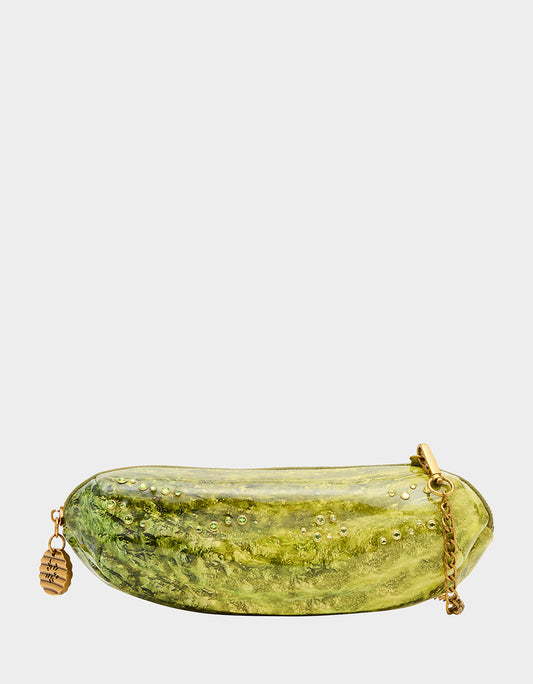 A BIG DILL GREEN Women's Kitsch Food Dill Pickle Crossbody Handbag | Betsey Johnson Hot Sale