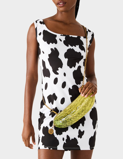 A BIG DILL GREEN Women's Kitsch Food Dill Pickle Crossbody Handbag | Betsey Johnson Hot Sale