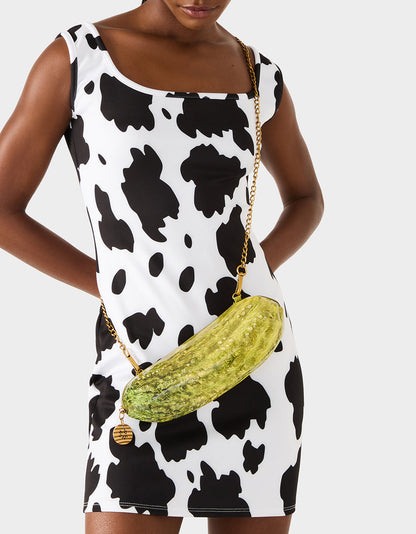 A BIG DILL GREEN Women's Kitsch Food Dill Pickle Crossbody Handbag | Betsey Johnson Hot Sale