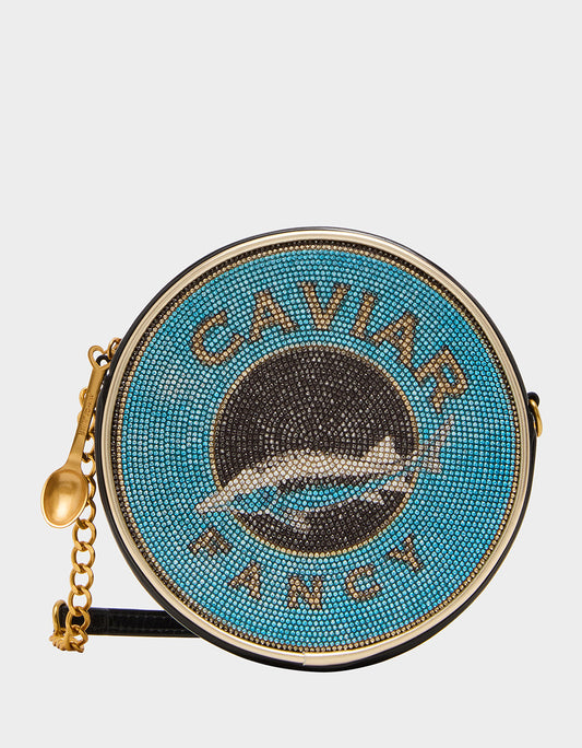 KITSCH CAVIAR CROSSBODY BLUE Women's Caviar Rhinestone Crossbody Handbag | Betsey Johnson Top Pick