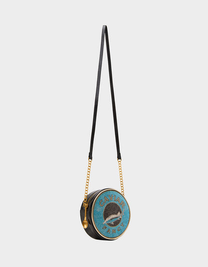 KITSCH CAVIAR CROSSBODY BLUE Women's Caviar Rhinestone Crossbody Handbag | Betsey Johnson Top Pick
