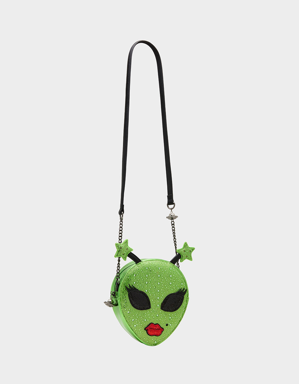 KITSCH OUT OF YOUR ORBIT GREEN Women's Alien Kitsch Crossbody Handbag | Betsey Johnson Value