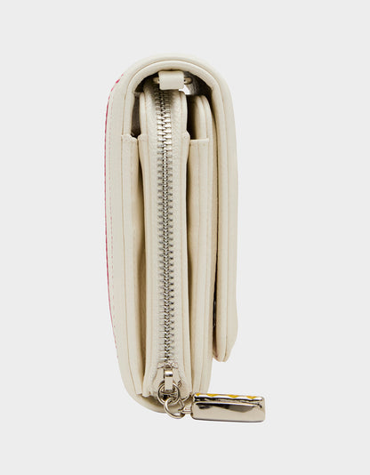 GRAND SLAM WALLET ON CHAIN CREAM Women's Baseball-Themed Rhinestone Embellished Wallet on Chain Crossbody Handbag | Betsey Johnson Best Price