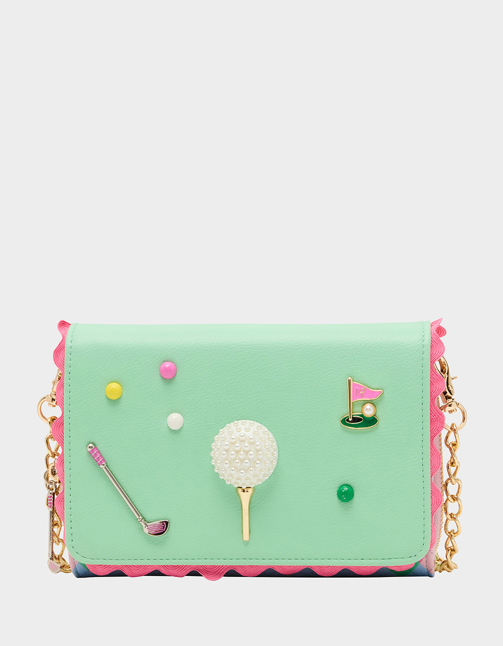 GONE CLUBBING WALLET ON CHAIN MULTI Golf Crossbody Women's Wallet Handbag | Betsey Johnson Everyday