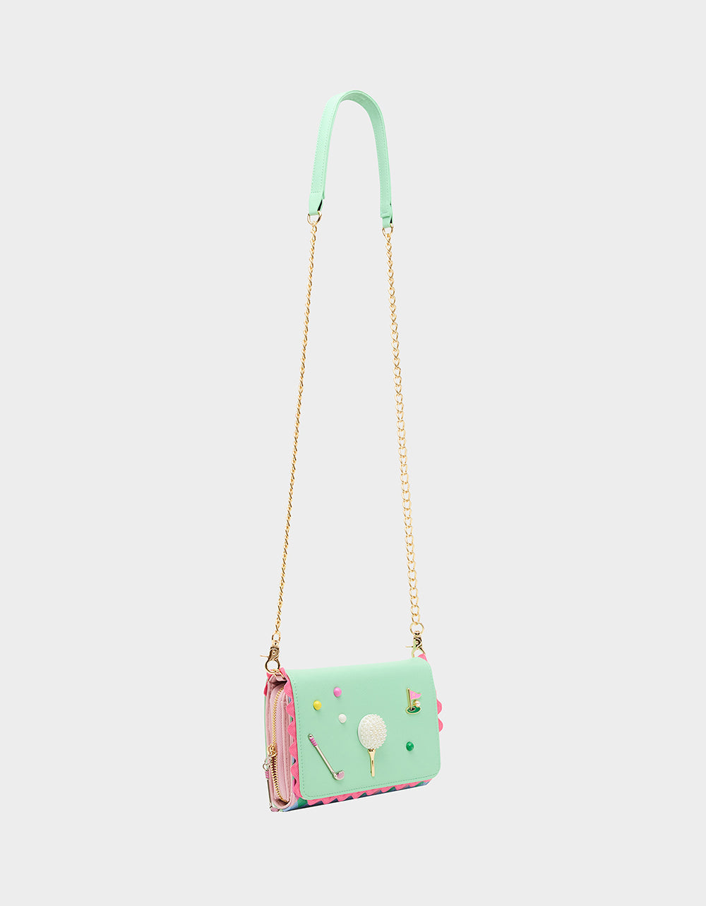 GONE CLUBBING WALLET ON CHAIN MULTI Golf Crossbody Women's Wallet Handbag | Betsey Johnson Everyday