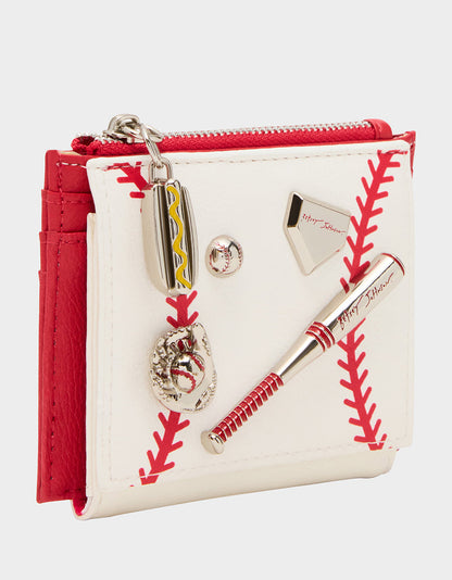 PLAYING THE FIELD WALLET CREAM Bifold Baseball Women's Wallet | Betsey Johnson Smart Buy
